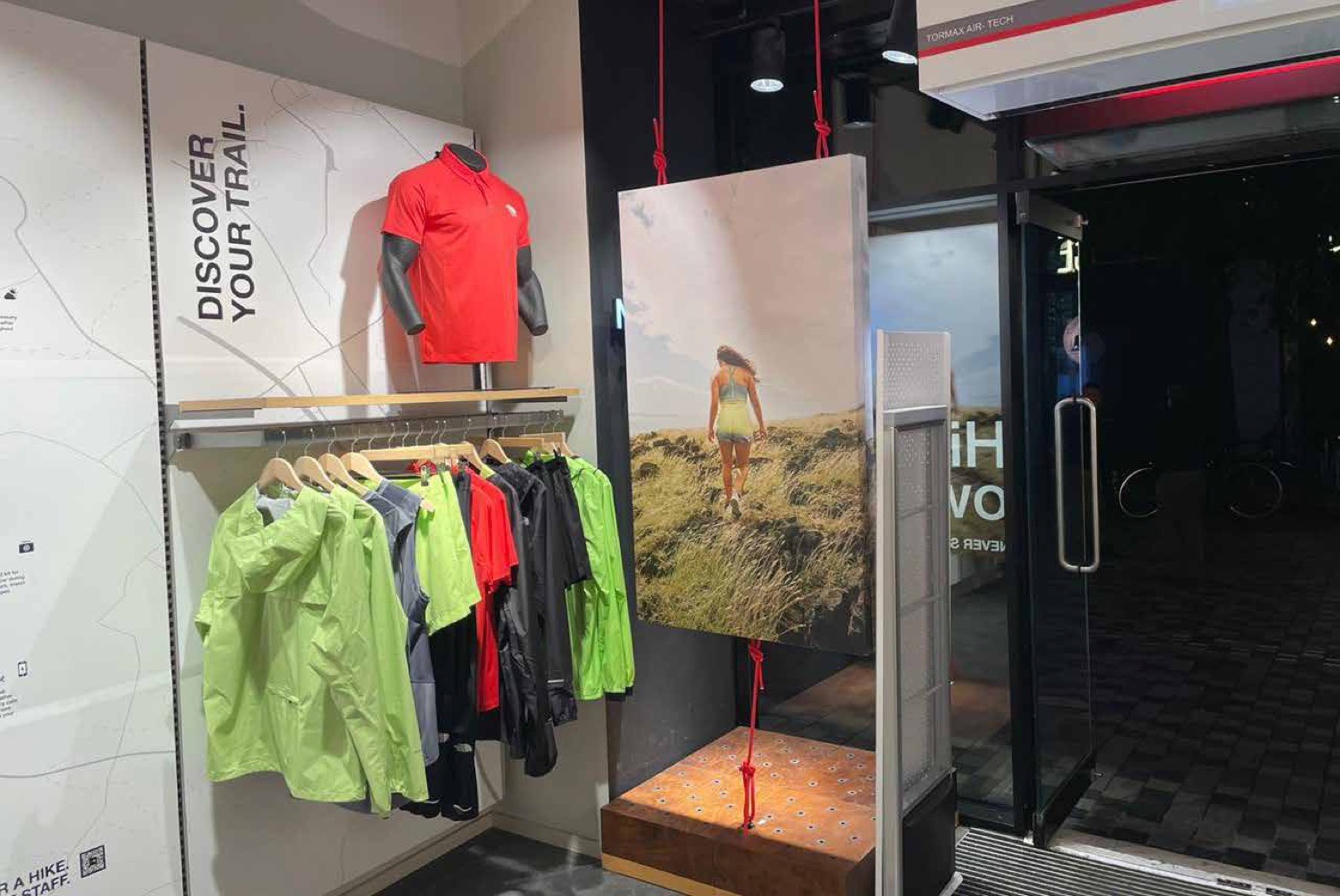 The North Face store entrance display by World of Retail Services