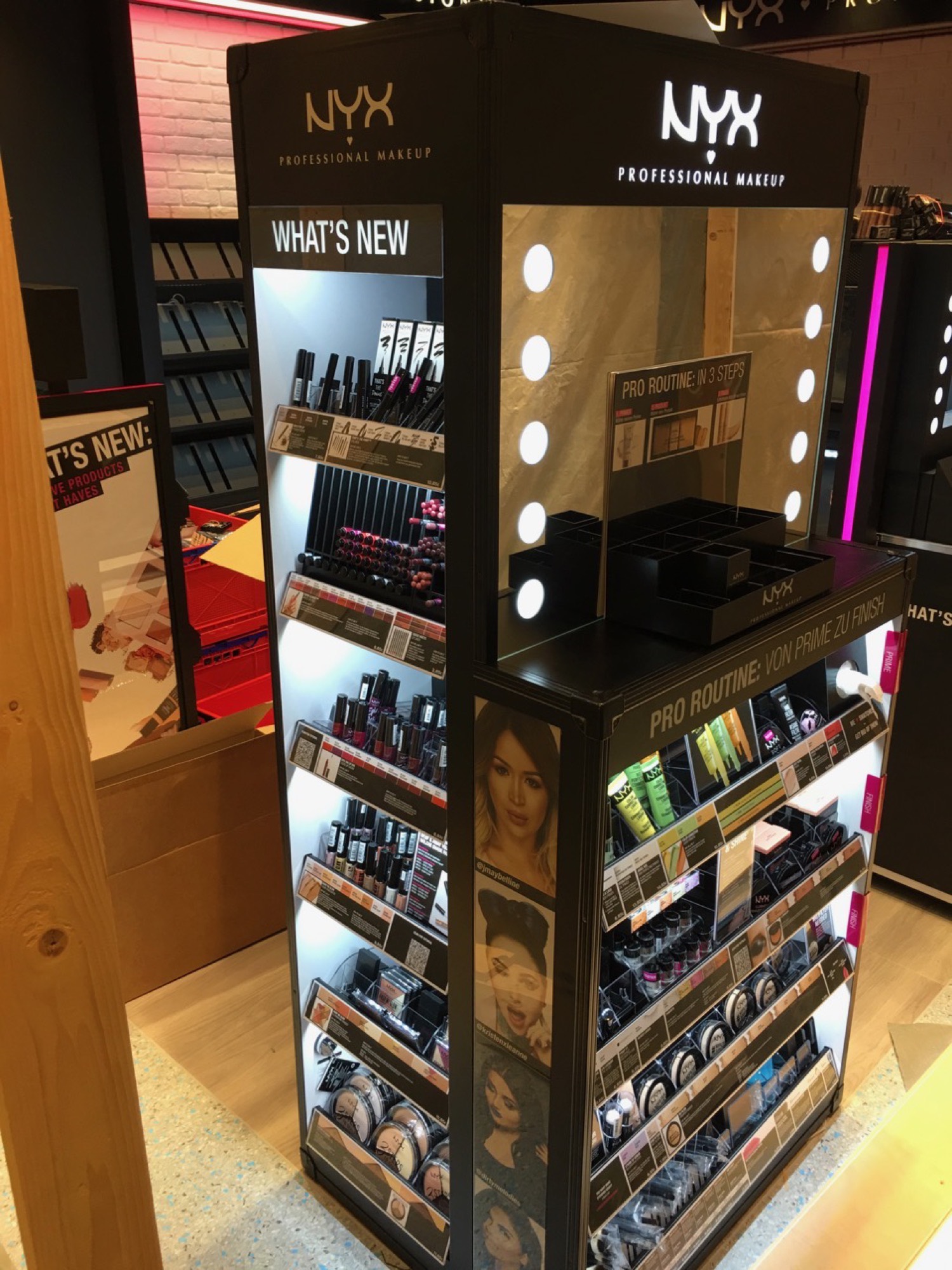 NYX Professional Makeup display by World of Retail Services