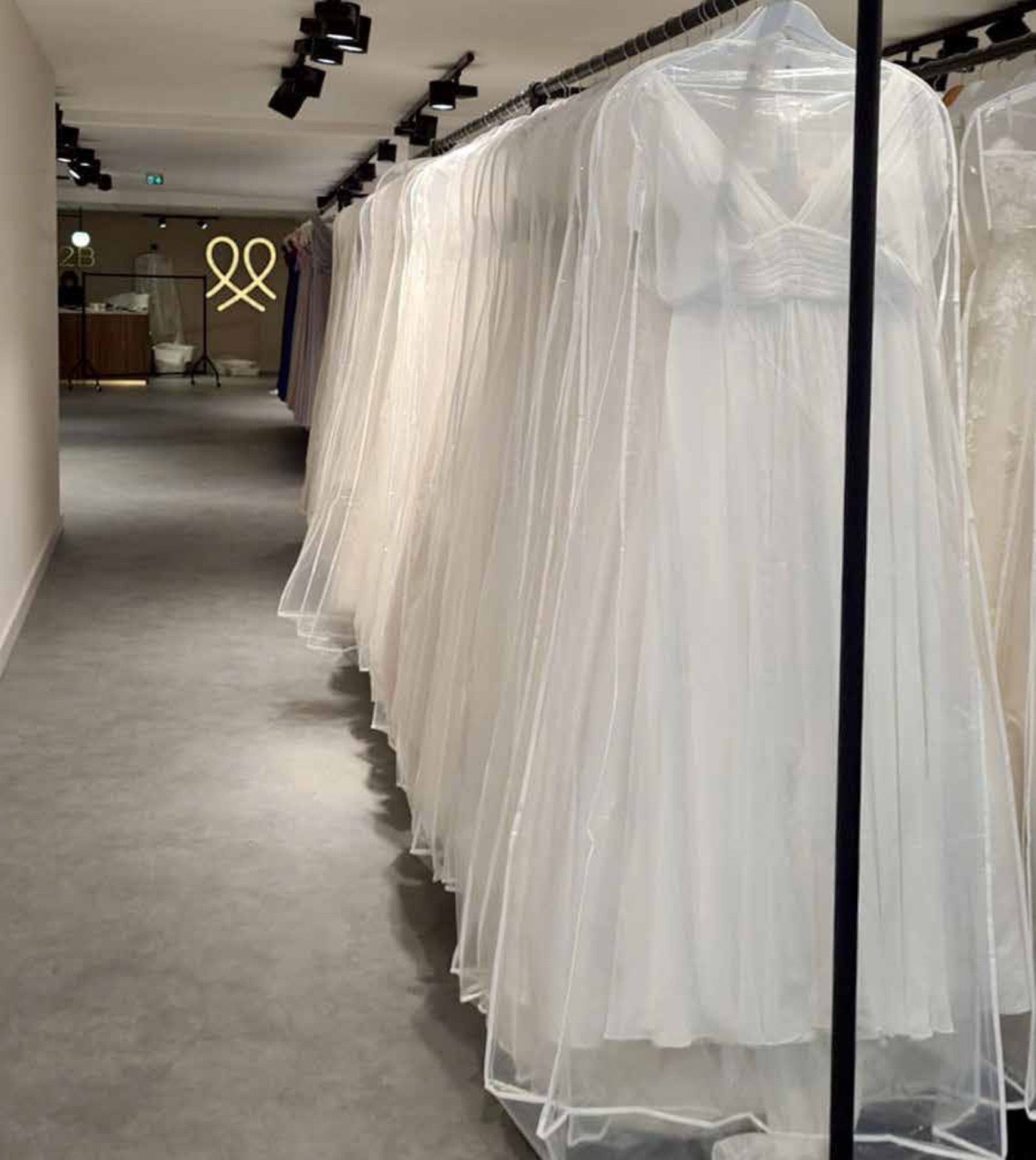 WED2B sales floor with bridal gowns, interior fit-out by World of Retail Services